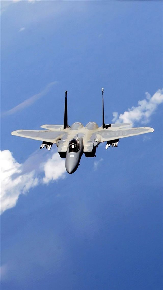 F 15 Eagle Fighter In Blue Sky iPhone 8 wallpaper 