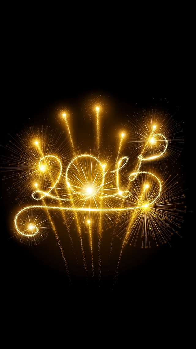 Happy New Year 2015 Fireworks iPhone 8 wallpaper 