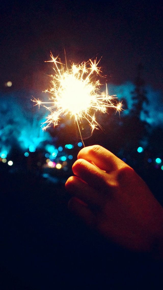 Happy New Year Fireworks Hand iPhone 8 wallpaper 