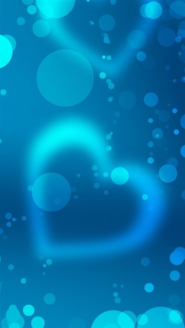 Abstract Blue Light Heart Background iPhone 8 wallpaper 