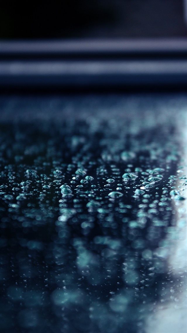 Macro Water Drops Blue Surface iPhone 8 wallpaper 