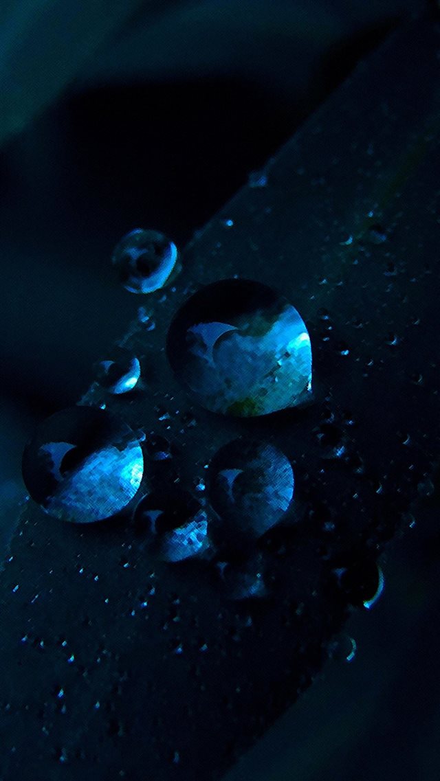 Macro Water Drops Dark Blue Grass iPhone 8 wallpaper 