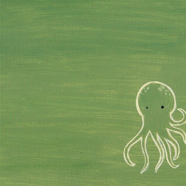 Cyan Cartoon Octopus Background iPad wallpaper 
