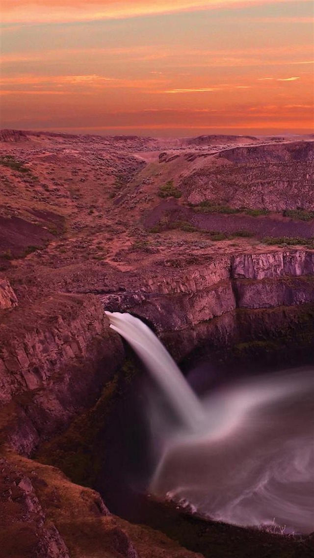 Twilight Waterfall Landscapecape iPhone 8 wallpaper 