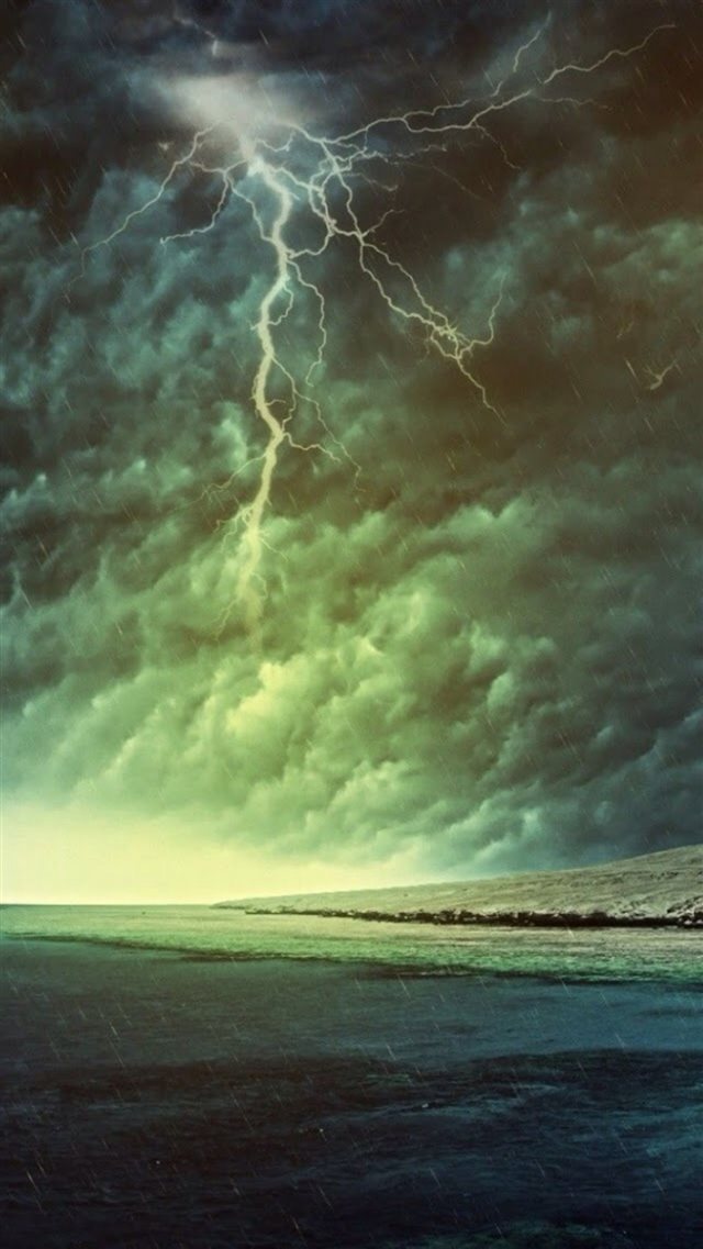 Nature Cloudy Lightening Sight iPhone 8 wallpaper 