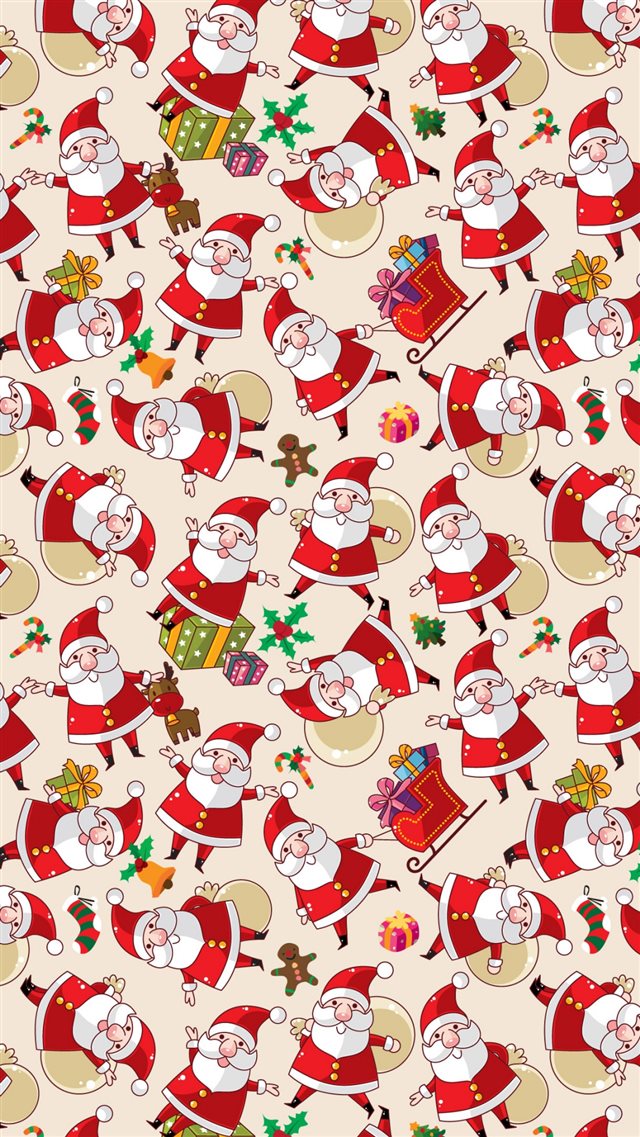 Santa Claus Pattern Texture Background iPhone 8 wallpaper 