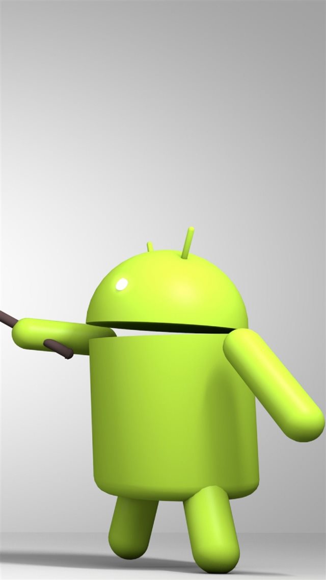 3D Android Logo Green Render iPhone 8 wallpaper 