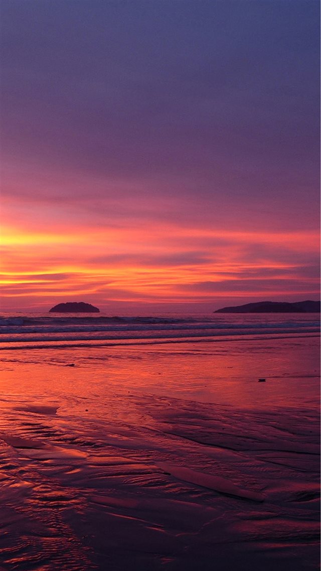 Nature Pure Fantasy Beach Sunset Skyline iPhone 8 wallpaper 