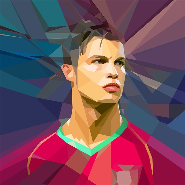 Cristiano Ronaldo Mosaic Illustration iPad wallpaper 