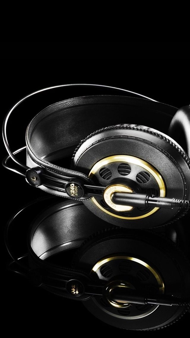 Studio Headphones Black Gold iPhone 8 wallpaper 