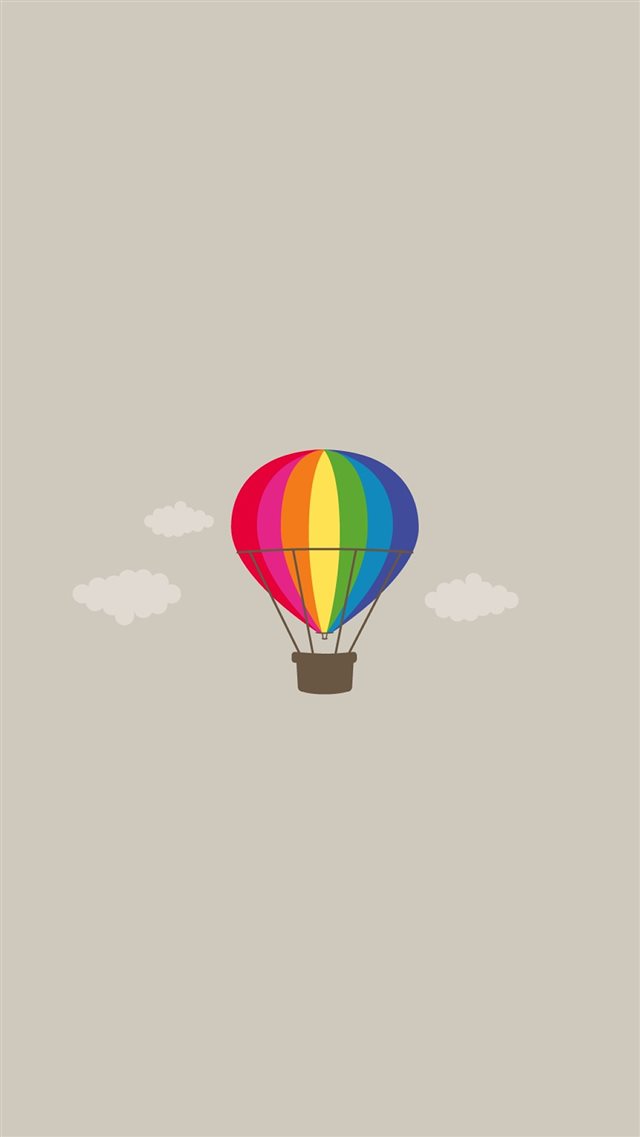 Simple Pure Hot Air Balloon Illustration Background iPhone 8 wallpaper 