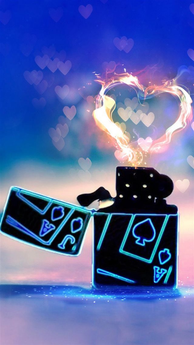 Lighter Love Heart Fire iPhone 8 wallpaper 