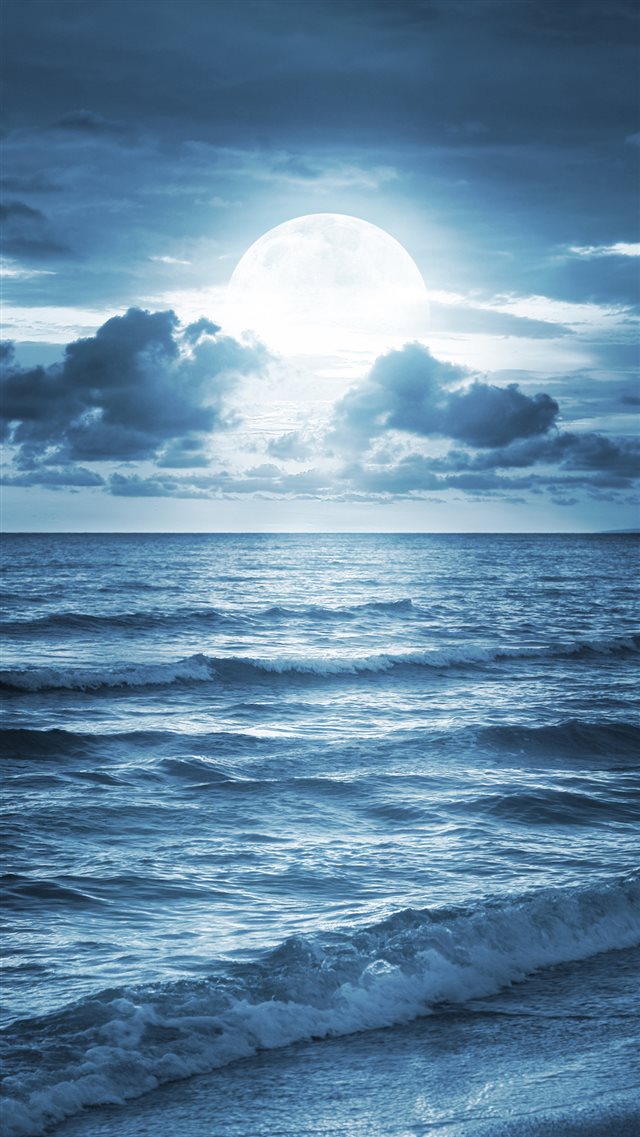 Blue Ocean Beach At Dusk iPhone 8 wallpaper 