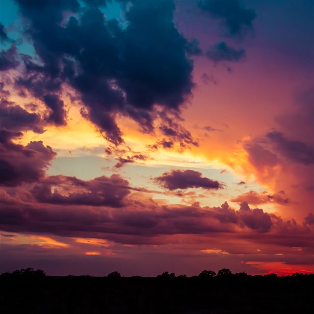 Nature Sunset Colorful Clouds iPad wallpaper 