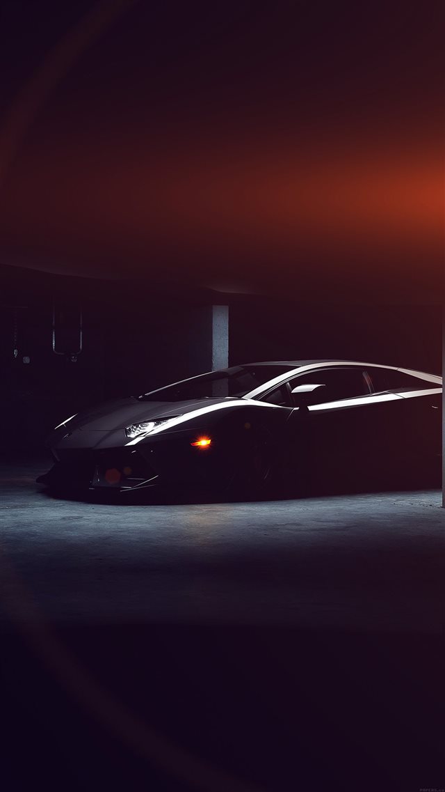 Lamborghini Car Dark Black Flare iPhone 8 wallpaper 