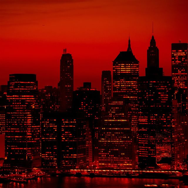 Red Sky At Night New York City iPad wallpaper 