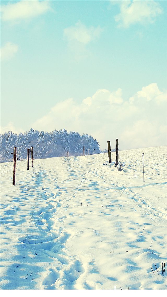 Outdoor Sunny Snow Filed Path iPhone 8 wallpaper 