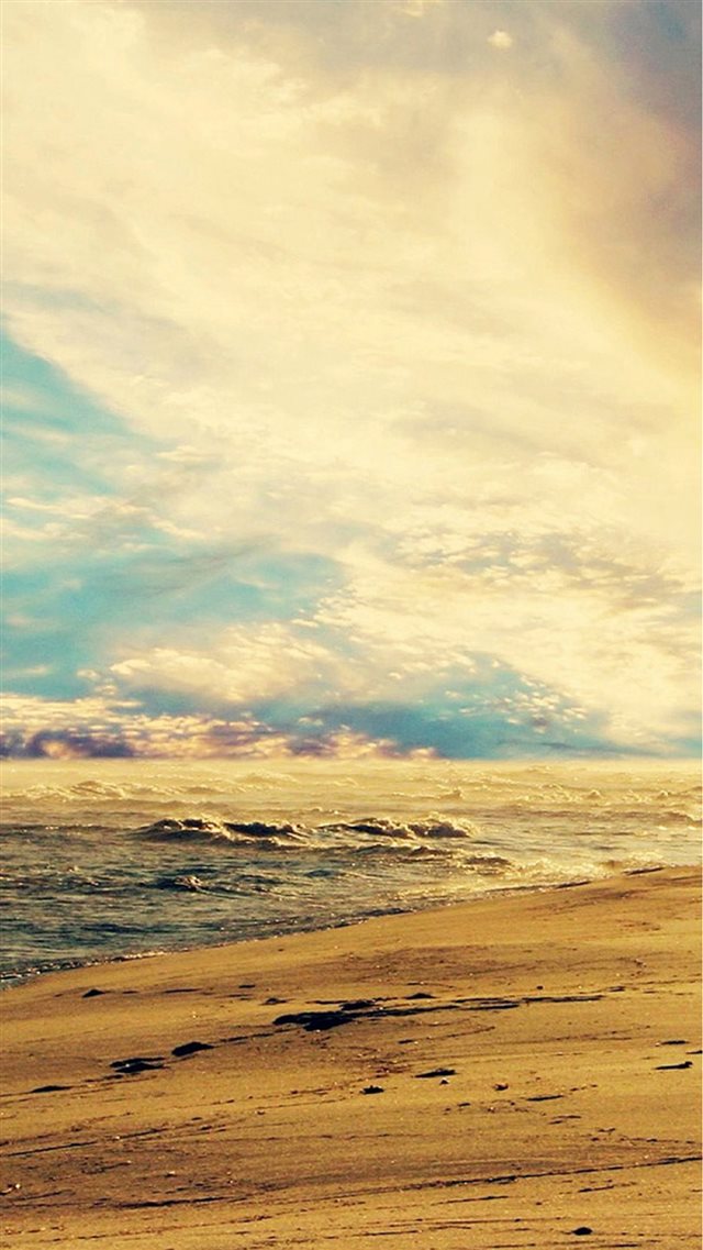 Fantasy Beautiful Seaside Beach Mist Skyscape iPhone 8 wallpaper 