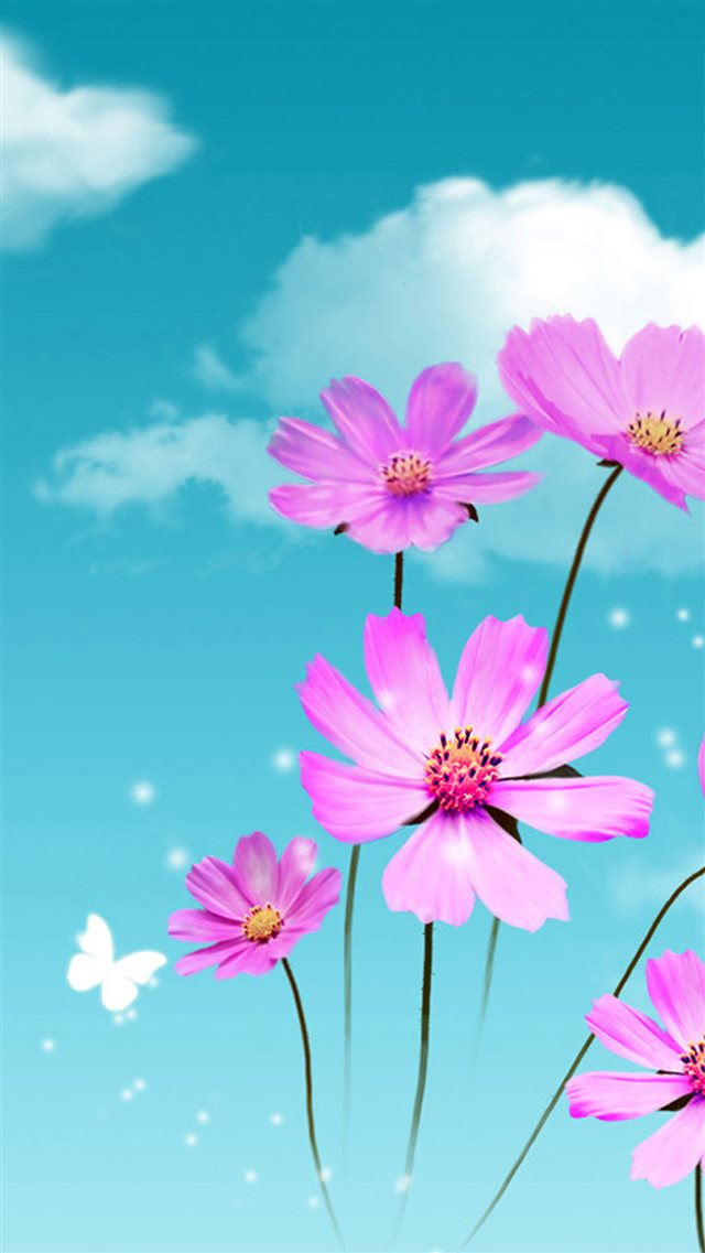 Pure Dreamy Beautiful Galsang Flower Cloudy Sky iPhone 8 wallpaper 