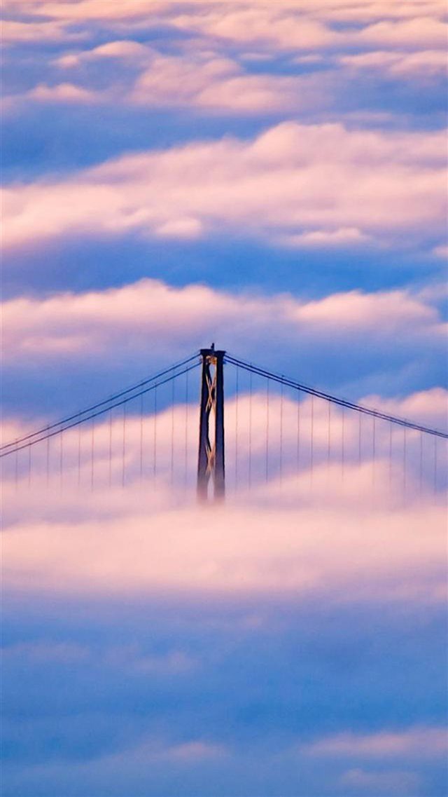 Sunny Long Bridge In Cloudy Sky iPhone 8 wallpaper 