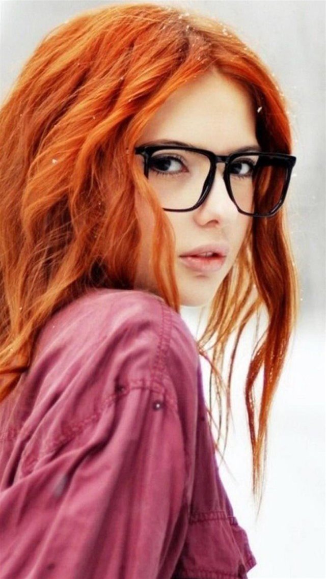 Cute Orange Hair Beauty Art iPhone 8 wallpaper 