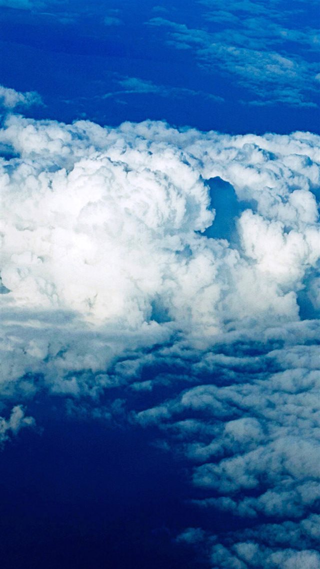 Nature Sunny Bright Puffy Cloudy Skyscape iPhone 8 wallpaper 