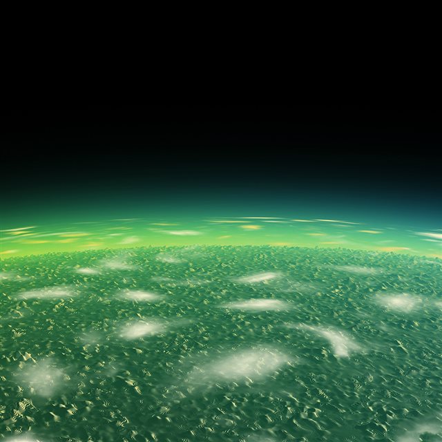Alien Green Earth Space Planet Dark iPad wallpaper 