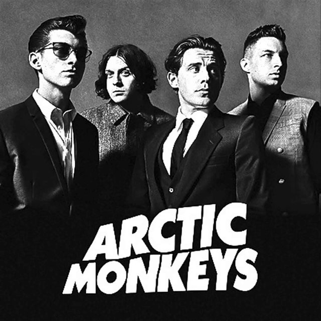 Arctic Monkeys Rock Band Grayscale Poster iPad wallpaper 