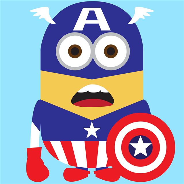 Funny Captain America Minion Avengers iPad wallpaper 