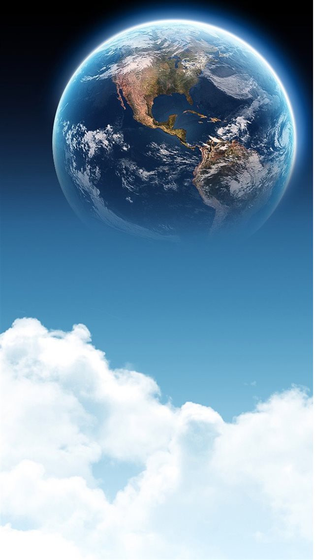 Cloudy Sky Outer Space View iPhone 8 wallpaper 