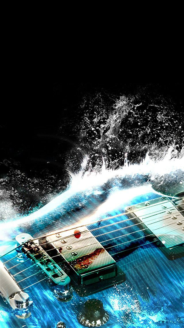 Guitar Wave Illust Art Blue iPhone 8 wallpaper 