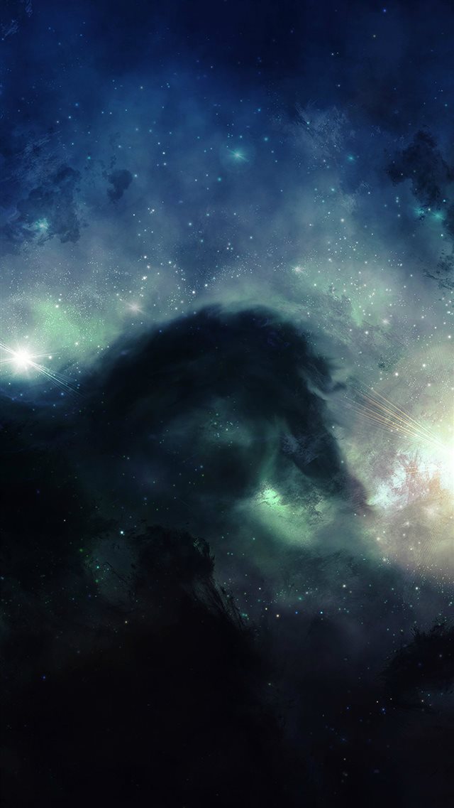 Illuminating Space Blue Star Galaxy Art iPhone 8 wallpaper 
