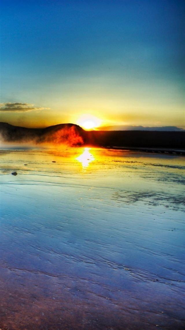 Nature Spectacular Seaside Beach Rock Sunrise Landscape iPhone 8 wallpaper 