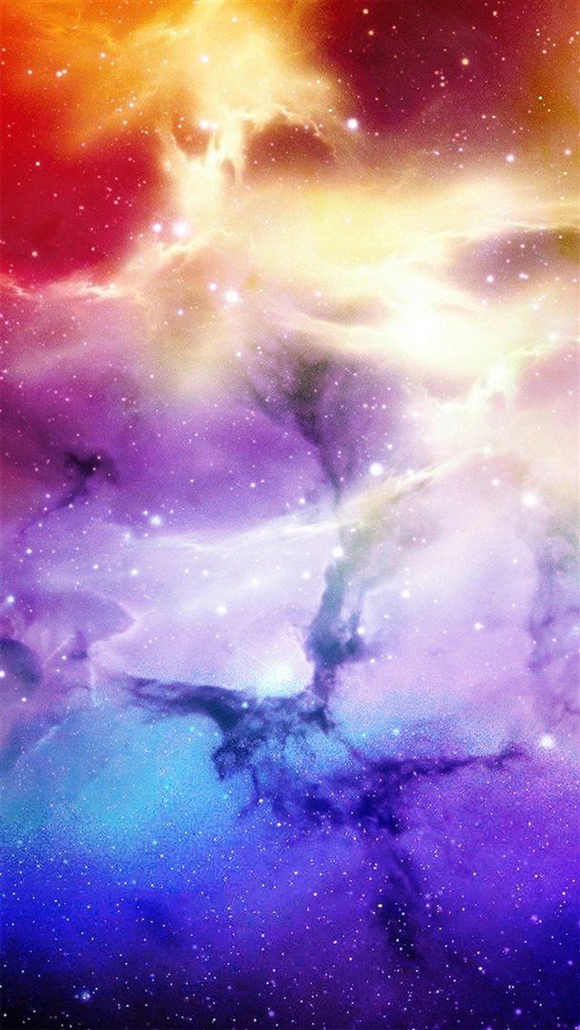 Fantasy Shiny Colorful Nebula Outer Space View iPhone 8 wallpaper 