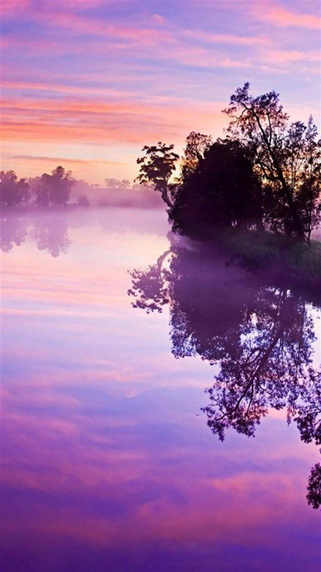 Fantasy Brilliant Skyscape Mist Lake iPhone 8 wallpaper 