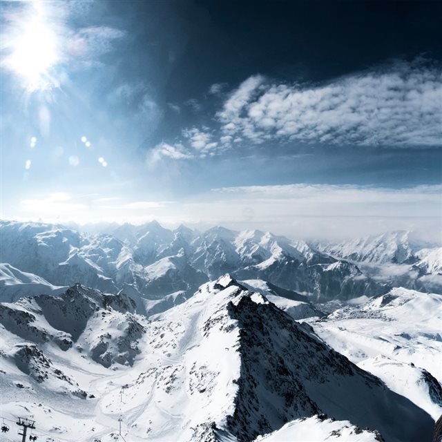 Over the Alps Mountains Sunshine Skyscape iPad wallpaper 