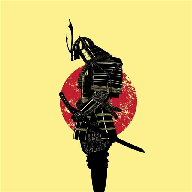 The Samurai Drawn Art iPad wallpaper 