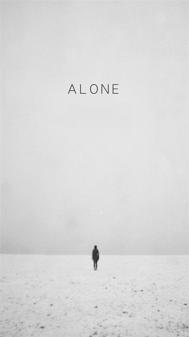 Walking Alone Winter Scene iPhone 8 wallpaper 