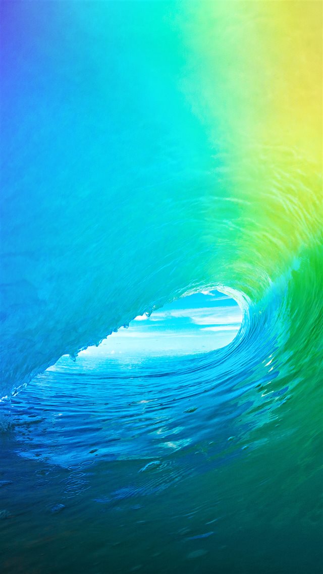 Apple Wave Rainbow Sea Ocean iPhone 8 wallpaper 