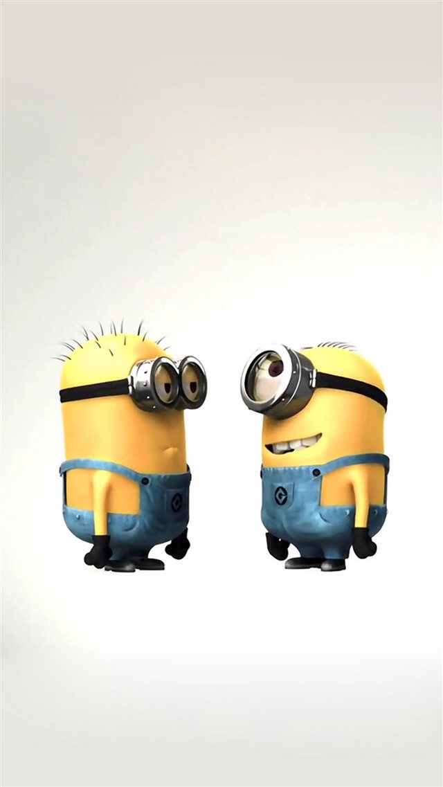 Funny Cute Lovely Minion Couple iPhone 8 Wallpapers Free Download
