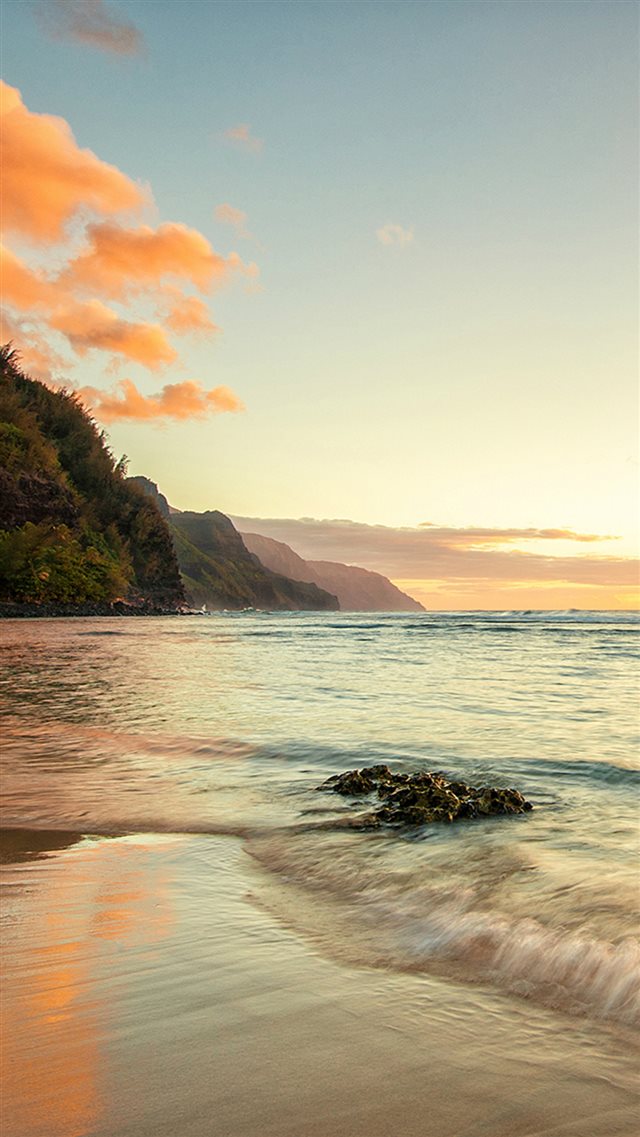 Nature Ocean Sea Mountain Beach Wave Landscape iPhone 8 wallpaper 