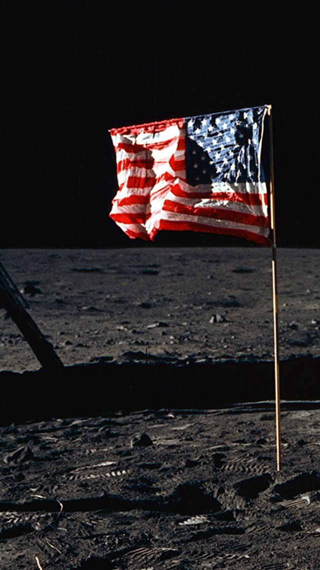 American National Flag Flying Outer Space iPhone 8 wallpaper 