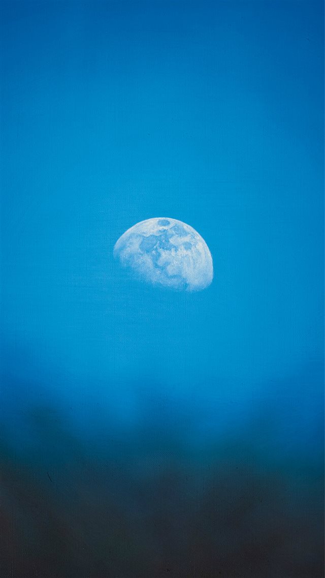 Moon Rise Day Nature Blue Dark Night iPhone 8 wallpaper 