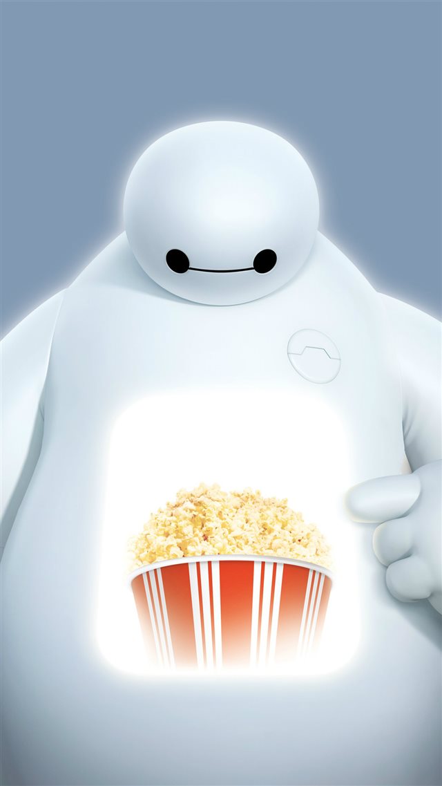 Big Hero 6 Baymax Popcorn Projection iPhone 8 wallpaper 
