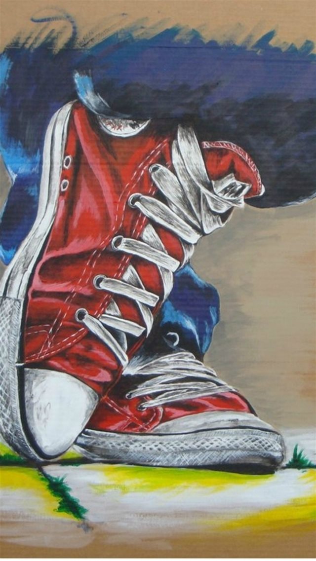 Converse Leisure Shoes Painting Art iPhone 8 wallpaper 