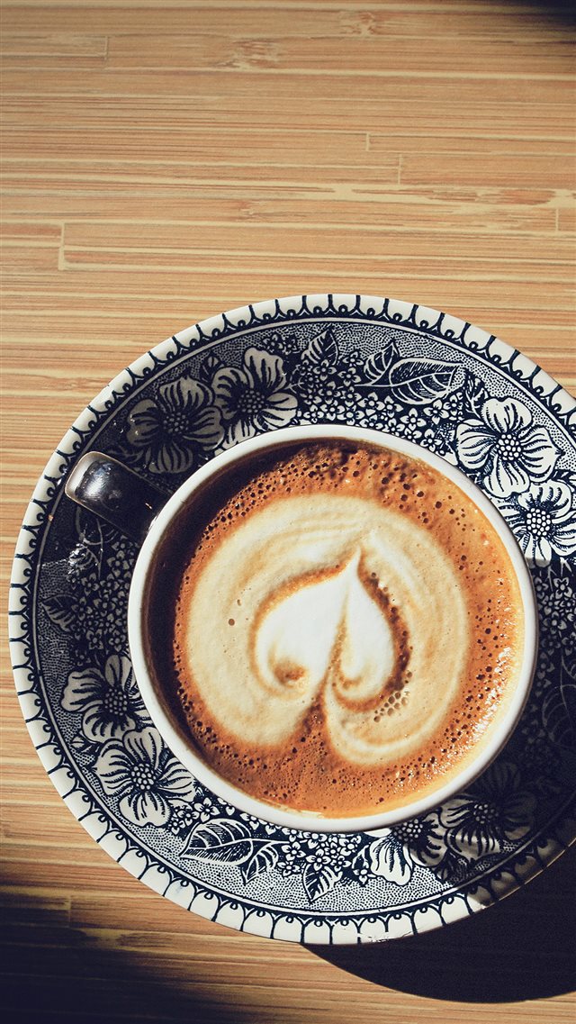 Heart Coffee Cappuccino Cup Light Table iPhone 8 wallpaper 