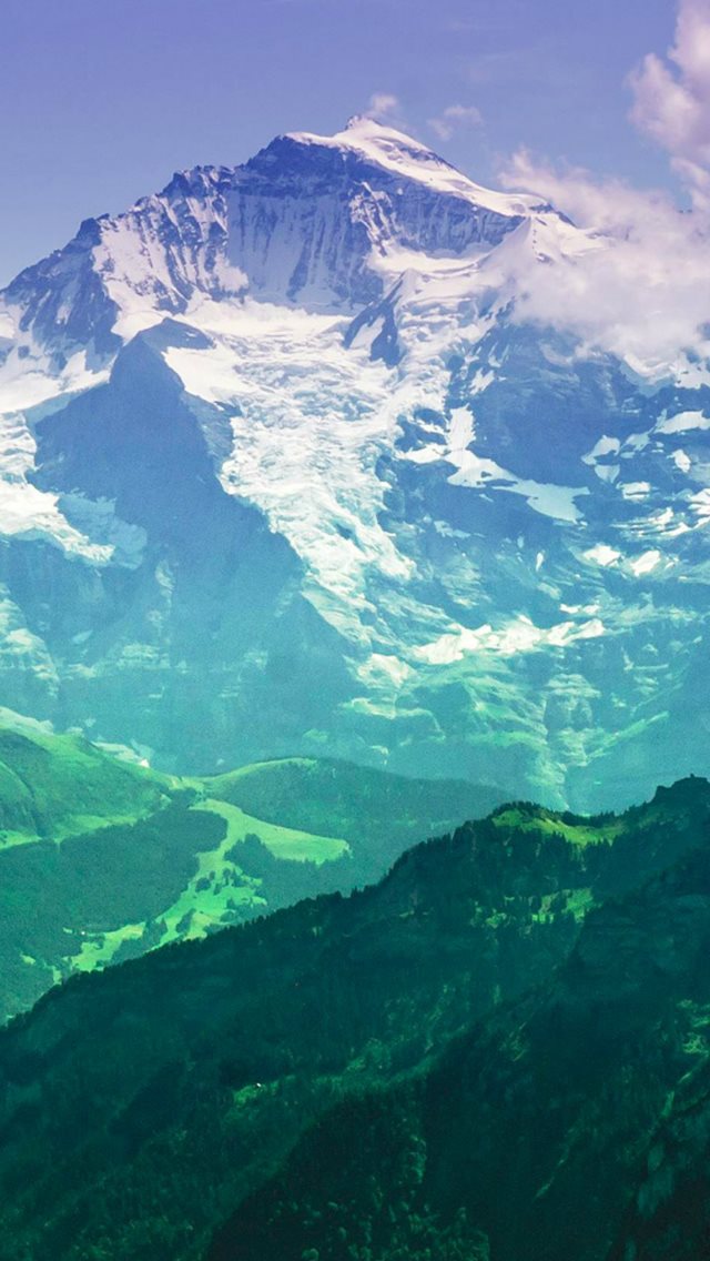 Fantasy Beautiful Snowy Mountains Landscape iPhone 8 wallpaper 