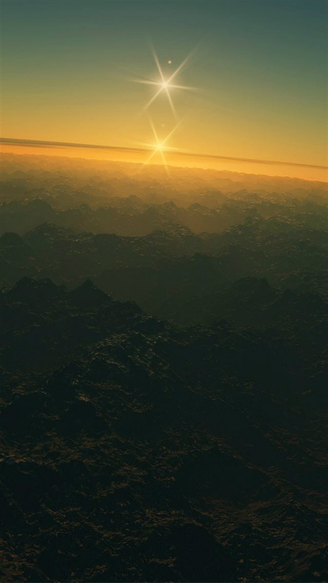 Shining Stars Golden Clouds Sunset iPhone 8 wallpaper 