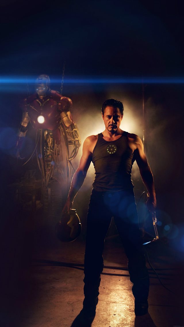 Ironman Avengers Art Robert Downey Film Flare iPhone 8 wallpaper 