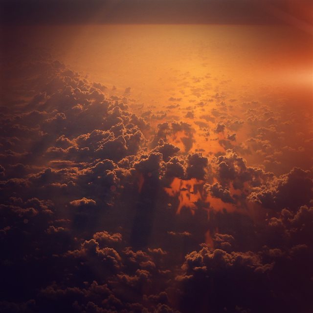 Cloud Sky Fly Sunset Red Nature Flare iPad wallpaper 